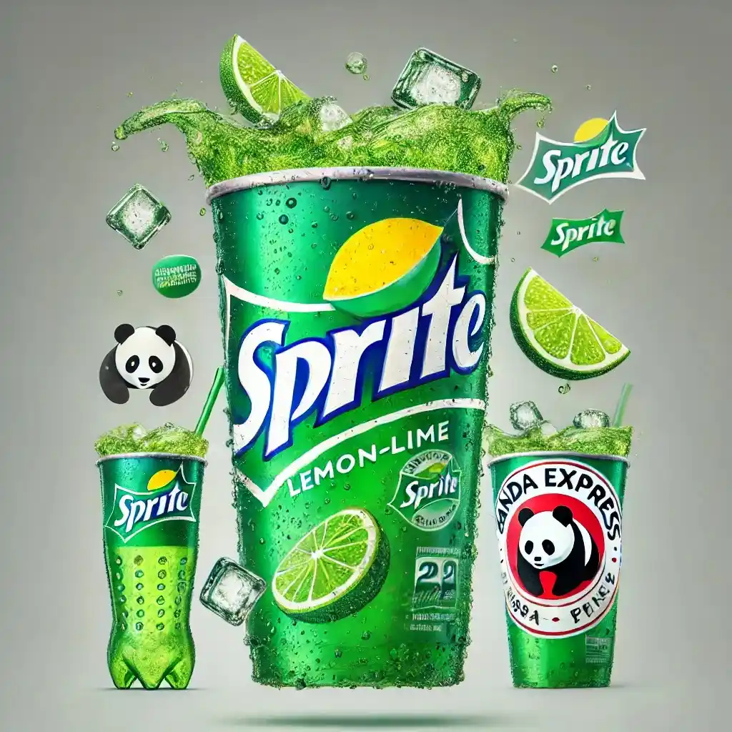 A creative design inspired by Sprite featuring a Panda Express branding 1024x1024