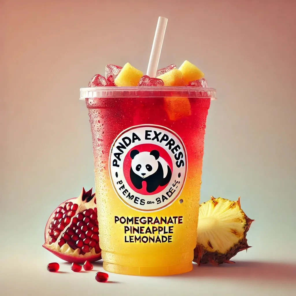 A refreshing, vibrant image of Panda Express Pomegranate Pineapple Flavored Lemonade 1024x1024
