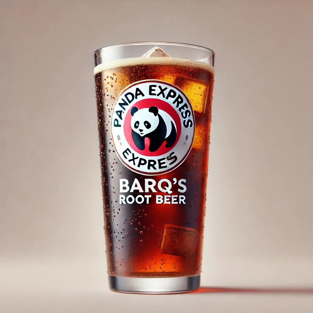 A tall glass of Panda Express Barq's Root Beer, similar to the provided image 1024x1024