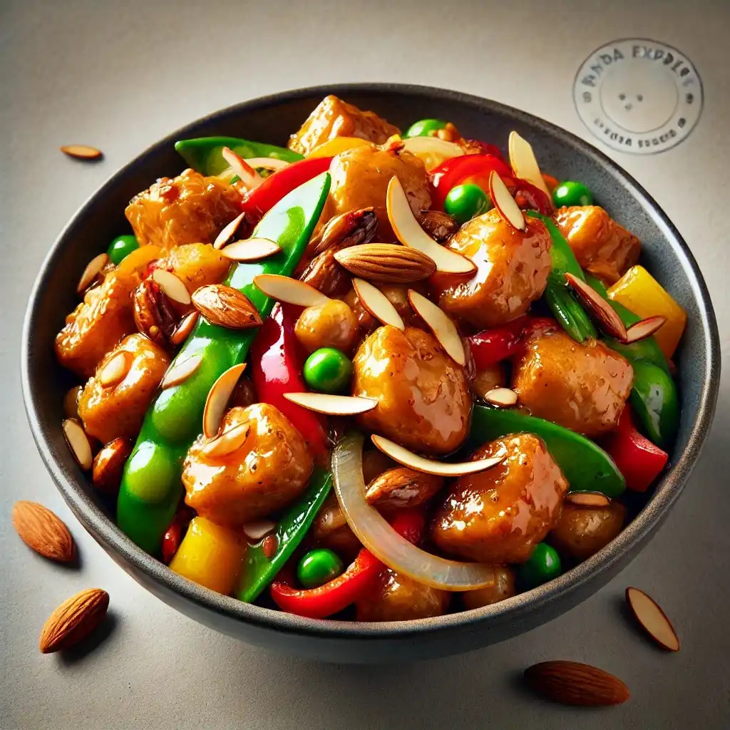 A visually appealing Panda Express Almond Diced Chicken dish served in a bowl 1024x1024