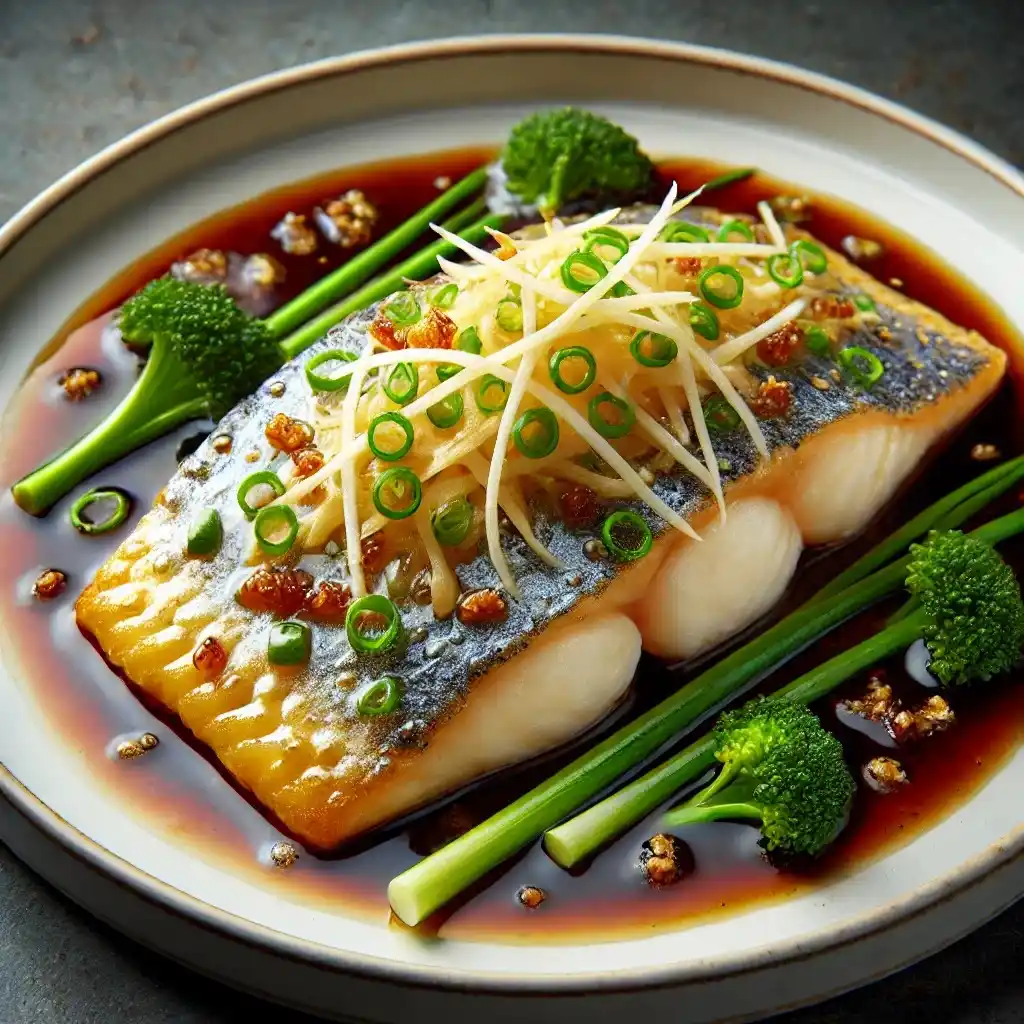 A- A visually appealing and appetizing Panda Express Steamed Ginger Fish dish 1024x1024.