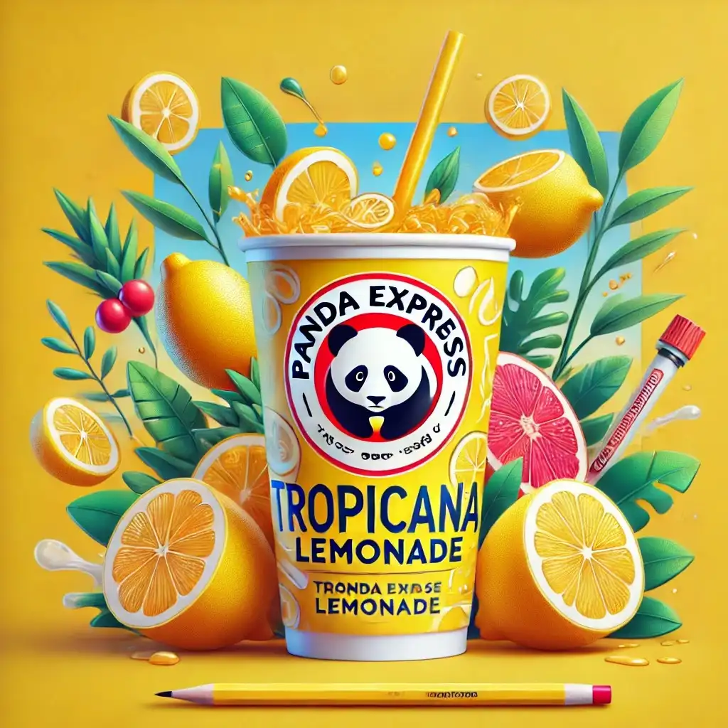 A visually appealing design of a Panda Express Tropicana Lemonade cup 1024x1024
